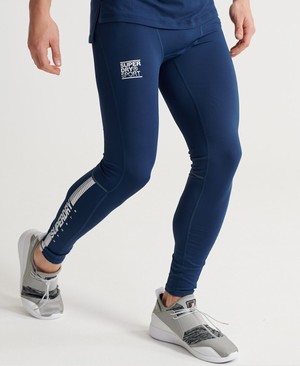 Superdry Training Leggings Férfi Sportruházat Kék | EVGAX5270